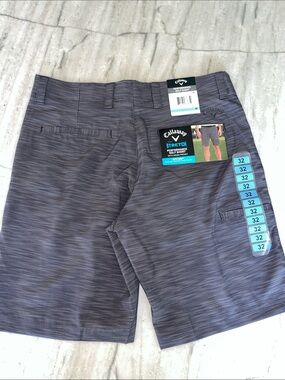 CALLAWAY MENS PERFORMANCE GOLF SHORTS GRAY CAVIAR NEW WITH TAGS SZ 32
